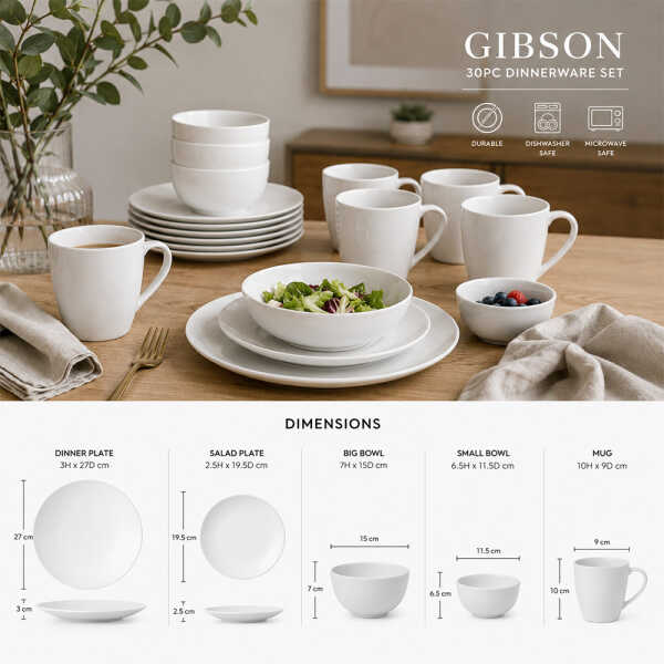 GIBSON HOME 30 PCS DINNERWARE SET | GI105966-30 - Image 