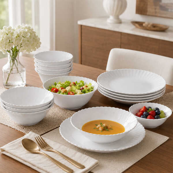 GIBSON HOME 12PCS DINNERWARE SET WHITE | GI127232-12 - Image 