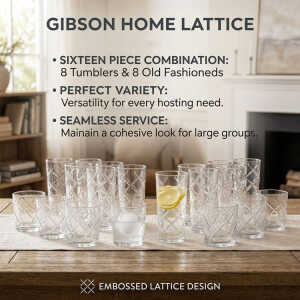 GIBSON 16 PCS GLASSWARE SET (8X 399ML GLASSES | 8X 473ML GLASSES) | GI141409-16 - Image 