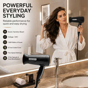 HAMILTON BEACH 1600W COMPACT HAIR DRYER | HHD610 - Image 