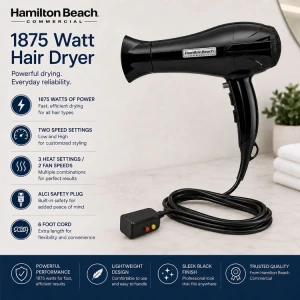 HAMILTON BEACH 1875W HAIR DRYER | HHD620 - Image 