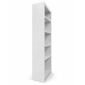LIFESTYLE WOODEN BOOKCASE W/ 5 SHELVES W50XD30XH180 WHITE | LS-BOOK50X180 - Image 