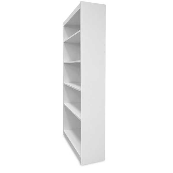 LIFESTYLE WOODEN BOOKCASE W/ 5 SHELVES W90XD30XH180 WHITE | LS-BOOK90X180 - Image 