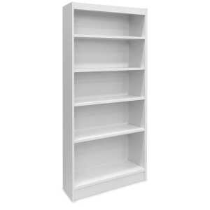 LIFESTYLE WOODEN BOOKCASE W/ 5 SHELVES W90XD30XH180 WHITE | LS-BOOK90X180 - Image 