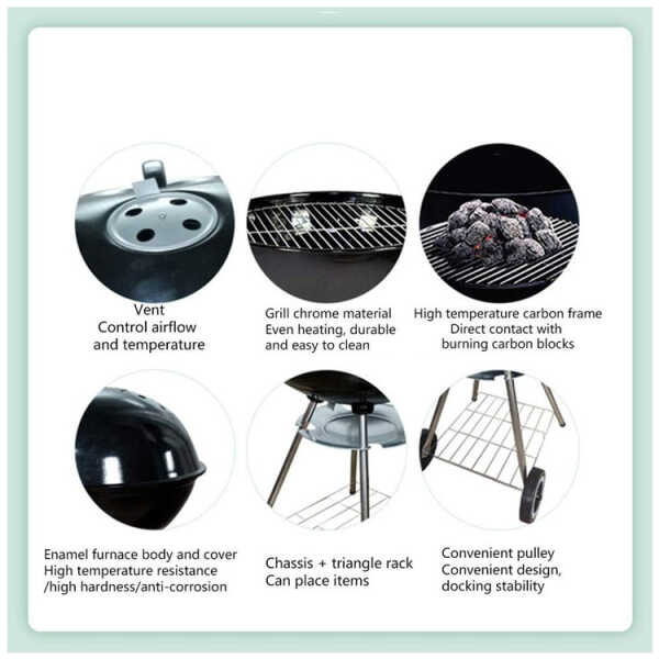 BBQ SET WITH 2 WHEELS BLACK WS-9-004 | PRIMO-P14004 - Image 