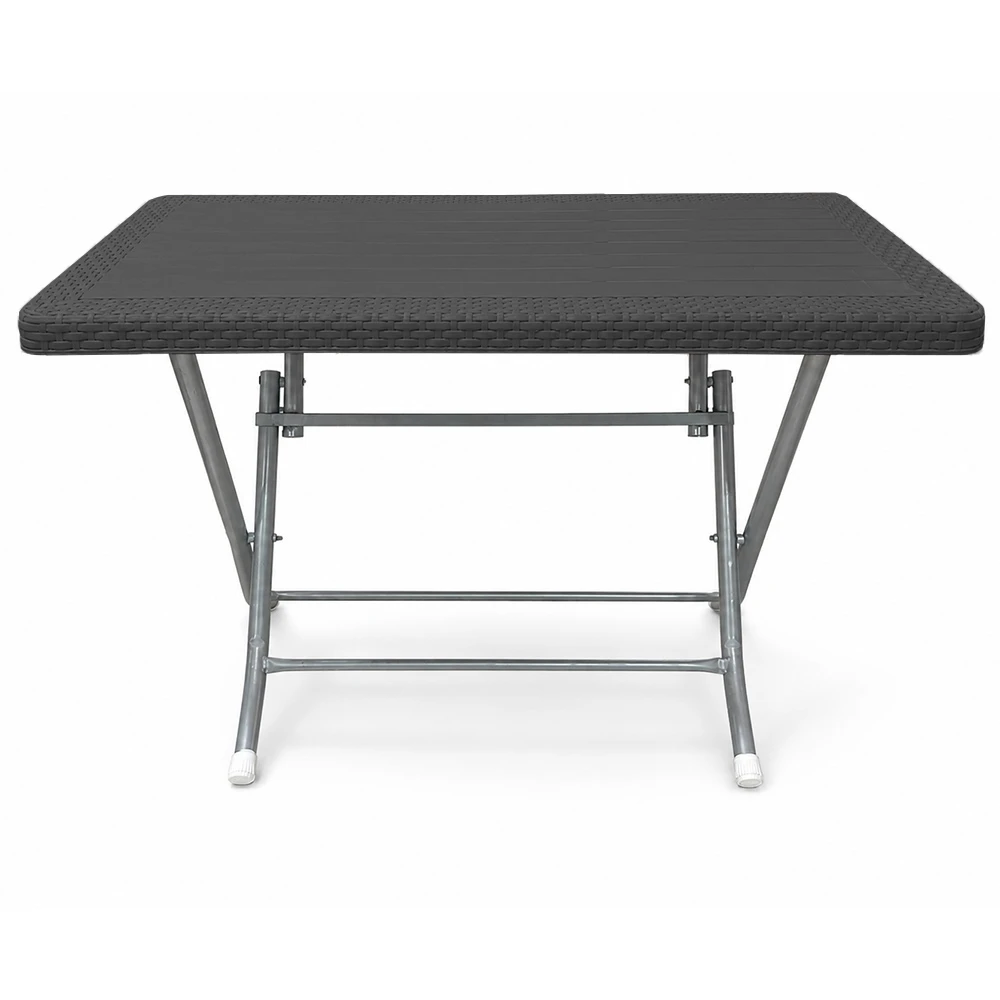 Portable rattan folding table