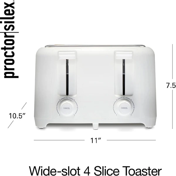 PROCTOR SILEX 4 SLICE TOASTER WHITE | PS24214 - Image 