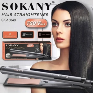 SOKANY HAIR STRAIGHTENER BLACK 110V-240V | SK-15040 - Image 