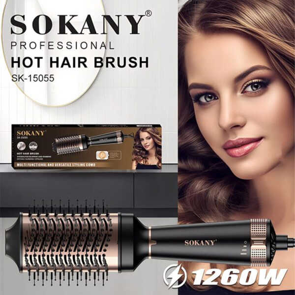 SOKANY HOT HAIR BRUSH 110V-1260W BLACK | SK-15055 - Image 