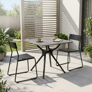 LINEA ART 80X80 CM GREY TABLE | 00297 - Image 