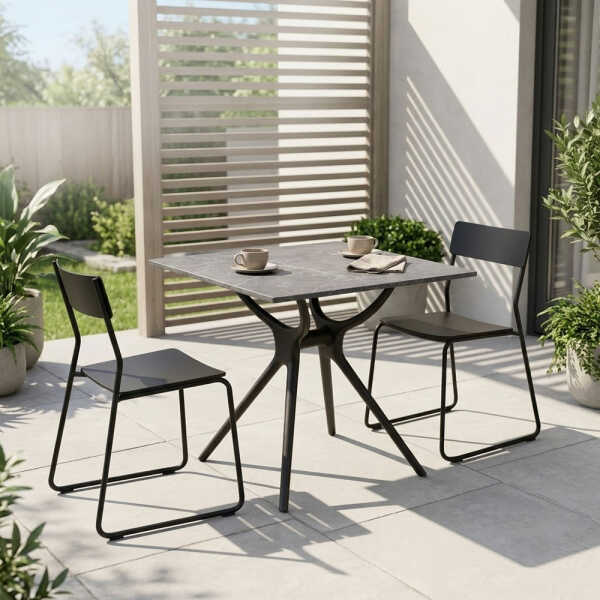 LINEA ART 80X80 CM GREY TABLE | 00297 - Image 