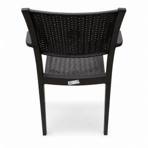 LINEA RATAN CHAIR WITH ARMREST BROWN | 02768 - Image 