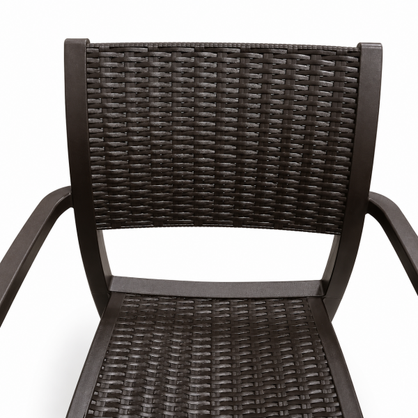 LINEA RATAN CHAIR WITH ARMREST BROWN | 02768 - Image 