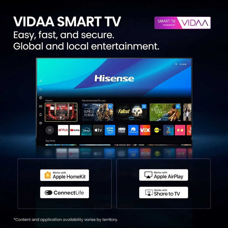 VIDAA Smart TV user interface and streaming apps