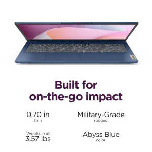 LENOVO IDEAPAD SLIM 3 15.6", AMD RYZEN 5 40 2025, 512GB-8GB, ABYSS BLUE | 82XQ012HUS - Image 
