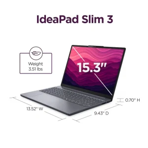 LENOVO IDEAPAD SLIM 3 15.3" 2K TOUCHSCREEN, AMD RYZEN 7 350, 16GB-512GB SSD, LUNA GRAY | 83K700TUUS - Image 
