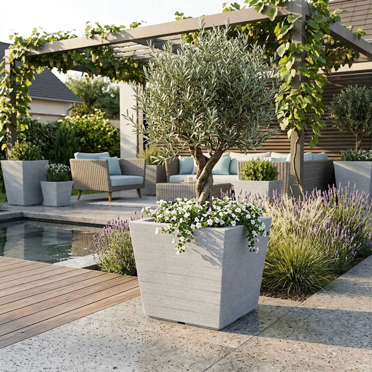 Casa Pica 87L Plant Pot grey square