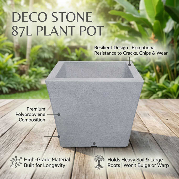 Casa Pica 87L Plant Pot grey polypropylene material