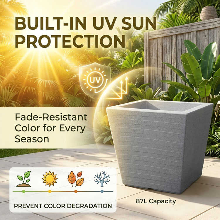 UV protected 87L Plant Pot fade resistant grey