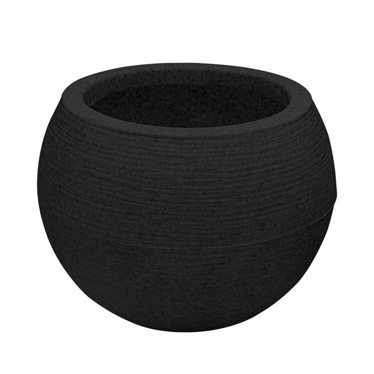 Textured black indoor outdoor planter.