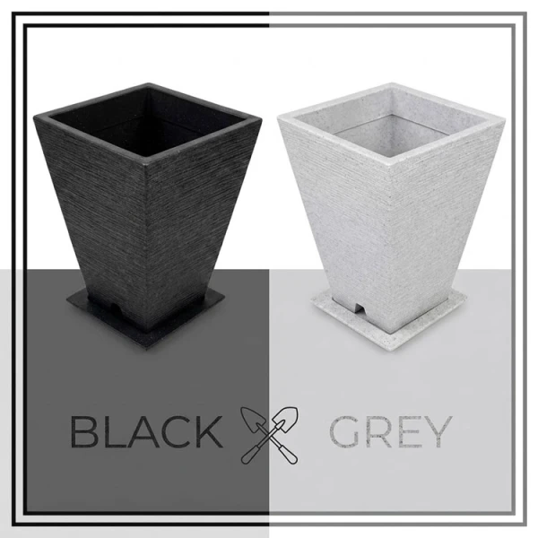 CASA PICA DECO STONE 68L SQUARE PLASTIC PLANT POT ASSORTED COLORS | VARIETY - Image 