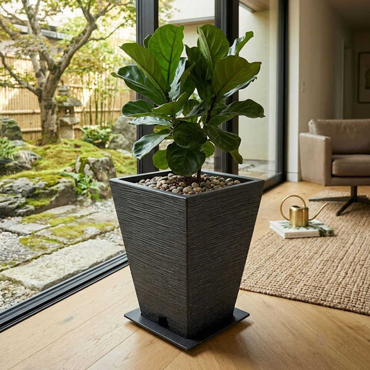 Casa Pica black square plant pot indoor