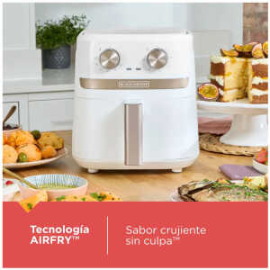 BLACK & DECKER 4.2L/ 4.4QT AIR FRYER W/ KNOBS WHITE | AFBD42-3WD - Image 