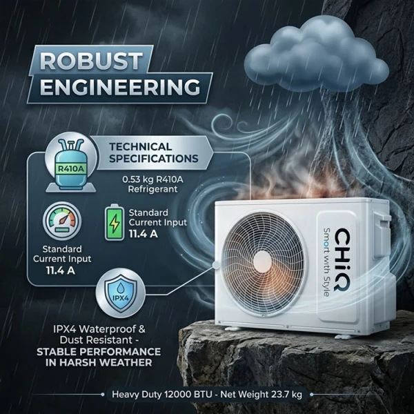 CHIQ 12000BTU AIR CONDITIONER NON INVERTER 110V | CH12K110 - Image 