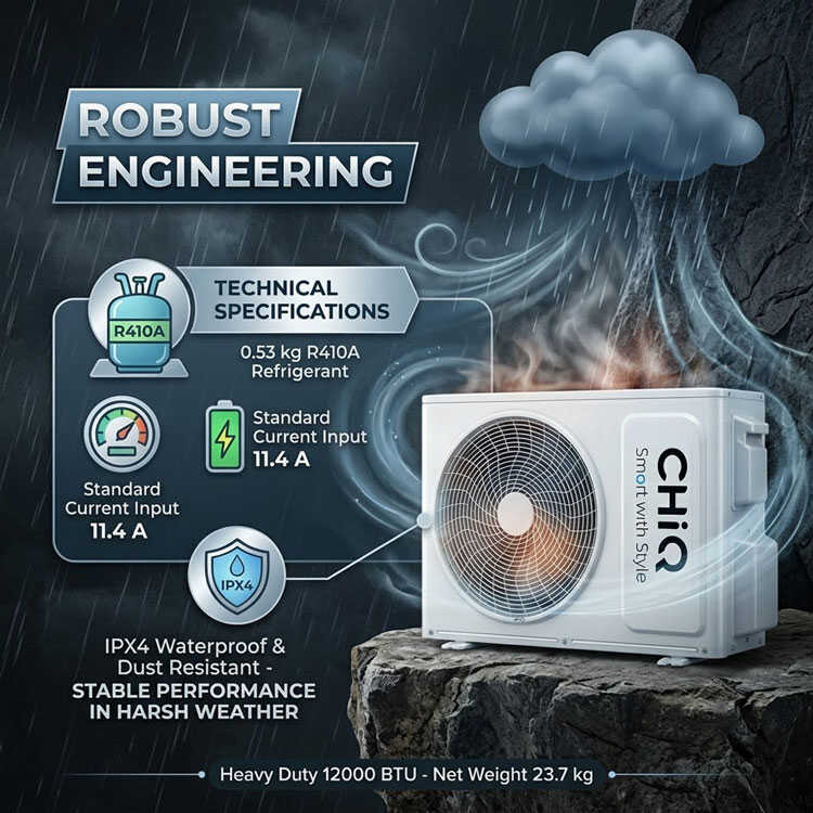 CHiQ robust engineering for outdoor units.