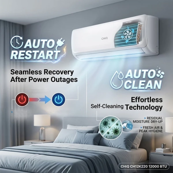 CHIQ 12000BTU AIR CONDITIONER NON INVERTER 220V | CH12K220 - Image 