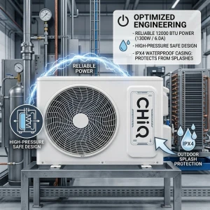 CHIQ 12000BTU AIR CONDITIONER NON INVERTER 220V | CH12K220 - Image 