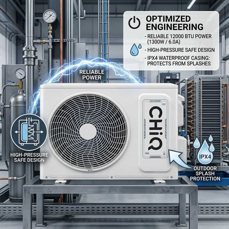 CHiQ outdoor compressor IPX4 waterproof optimized engineering