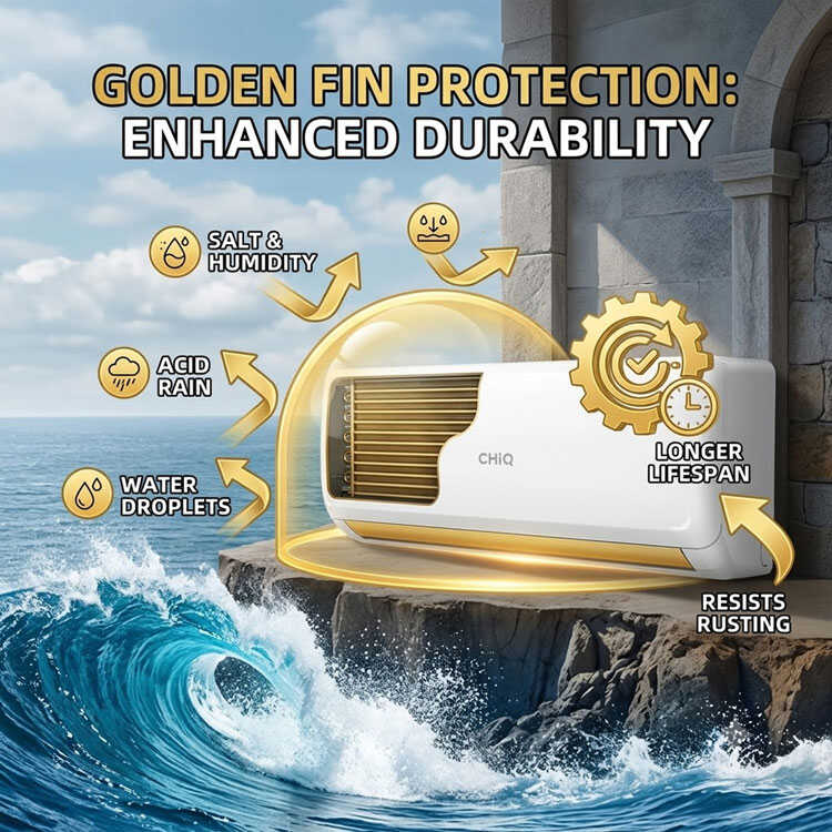 Anti-corrosive golden fin protection CHiQ air conditioner
