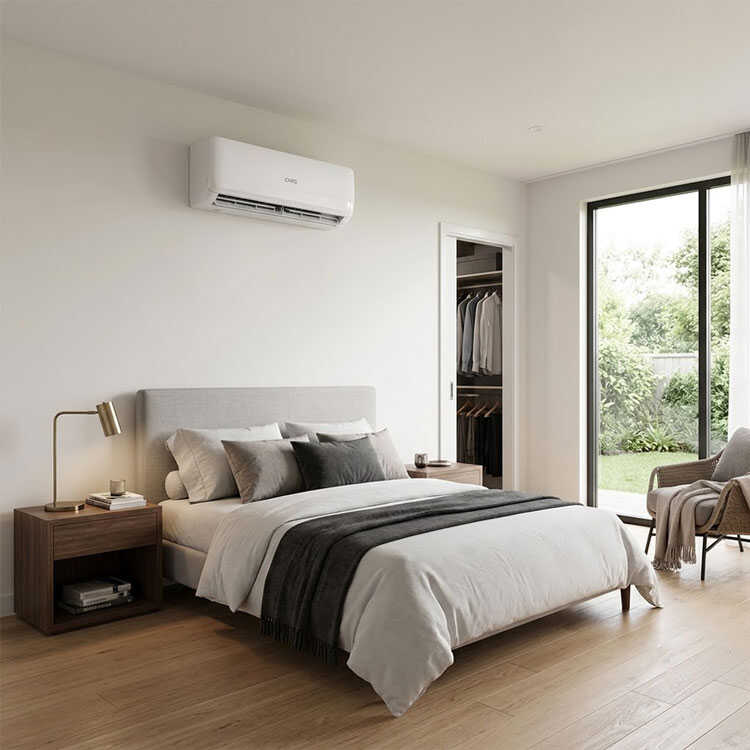 CHiQ CH24K220 air conditioner mounted in bedroom