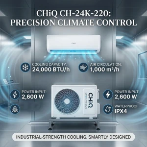 CHIQ 24000BTU AIR CONDITIONER NON INVERTER 220V | CH24K220 - Image 
