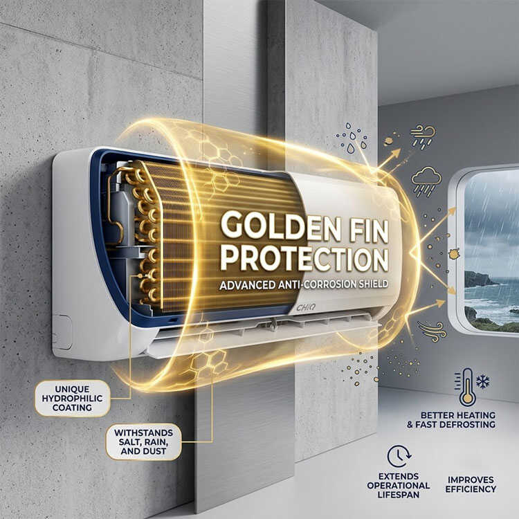 CHiQ air conditioner golden fin anti corrosion protection