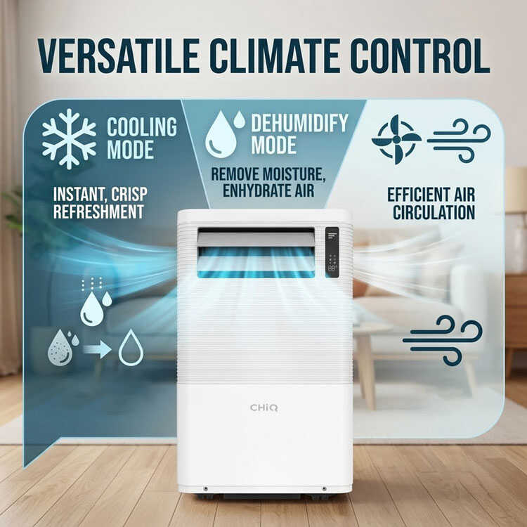 CHiQ portable air conditioner 3-in-1 climate control
