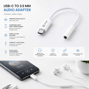 NA 3.5MM FEMALE PLUG TO USB TYPE C | DBV-TYC-35 - Image 