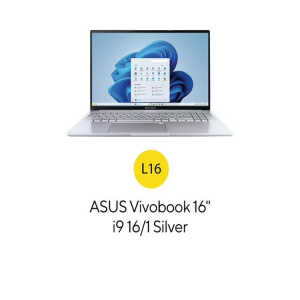 ASUS VIVOBOOK 16" INTEL CORE i9-13900H, 16GB - 1TB, W11, SILVER | F1605VA-WS96 - Image 