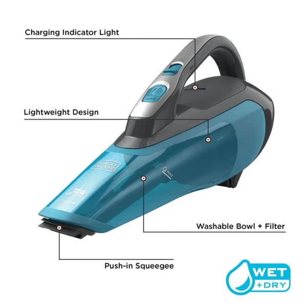 BLACK + DECKER CORDLESS WET DRY HANDHELD VACUUM | HLWVA325J21 - Image 