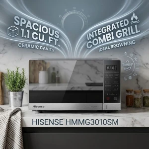 HISENSE 1.1 CFT/30L MICROWAVE SILVER W/MIRROR FINISH120V | HMMG3010SM - Image 