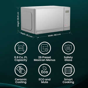 HISENSE 0.9 CU.FT SILVER MICROWAVE | HMMS2509SP - Image 