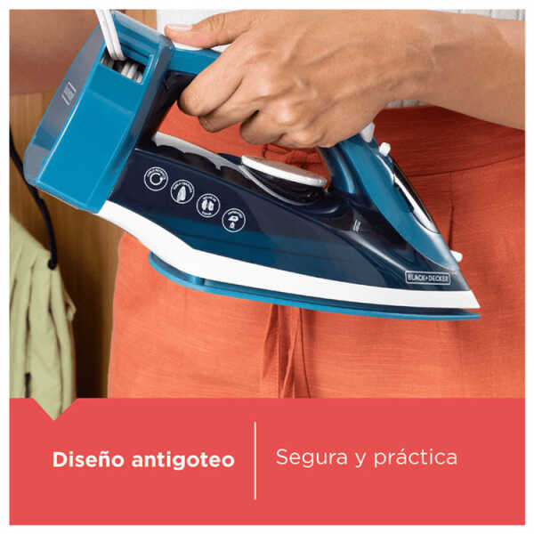 BLACK & DECKER 1200W STEAM IRON RETRACTABLE CORD | ICR004B - Image 