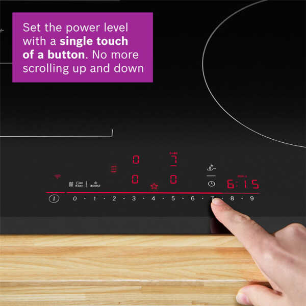 BOSCH SERIE 6 80 CM INDUCTION COOKTOP BLACK (SURFACE MOUNT WITHOUT FRAME) | PIV831HB1E - Image 