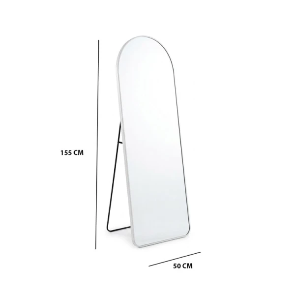 FULL LENGTH FLOOR & WALL MIRROR L155XW50CM WHITE | PRIMO-P14006 - Image 