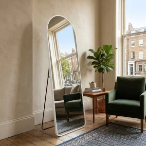 FULL LENGTH FLOOR & WALL MIRROR L155XW50CM WHITE | PRIMO-P14006 - Image 