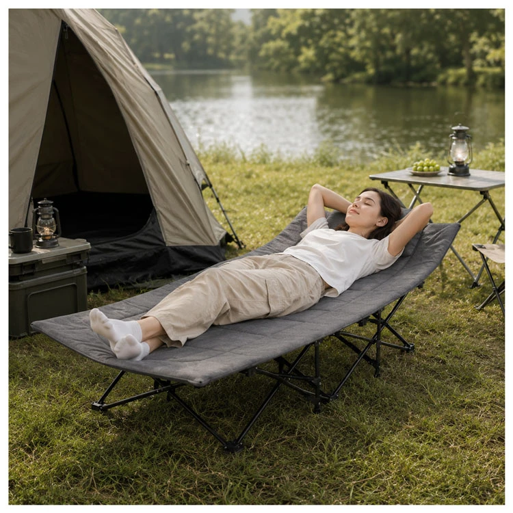 Grey Folding Bed for Home, Office and Travel