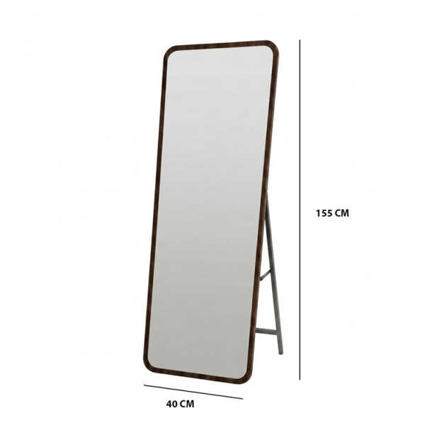 FULL LENGTH FLOOR STANDING MIRROR L155XW40CM BROWN | PRIMO-P141057 - Image 