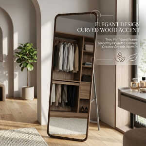 FULL LENGTH FLOOR STANDING MIRROR L155XW40CM BROWN | PRIMO-P141057 - Image 