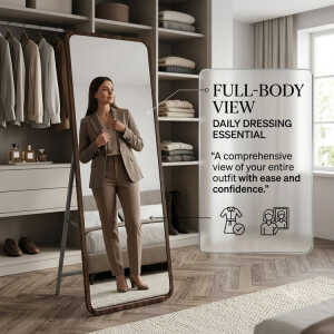 FULL LENGTH FLOOR STANDING MIRROR L155XW40CM BROWN | PRIMO-P141057 - Image 